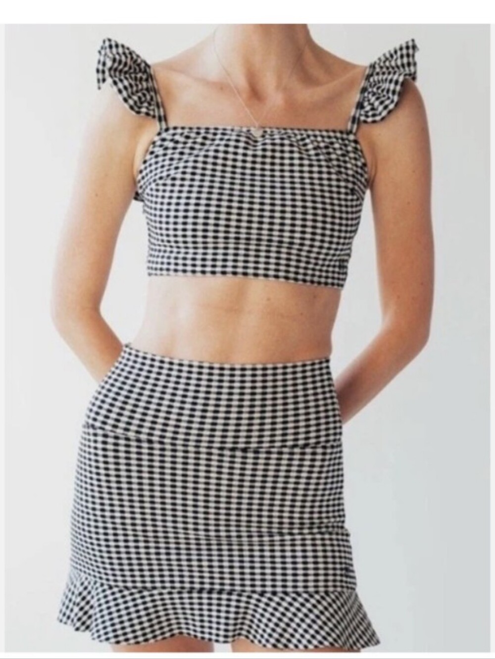 Albion Fit Gingham Swim Skirt